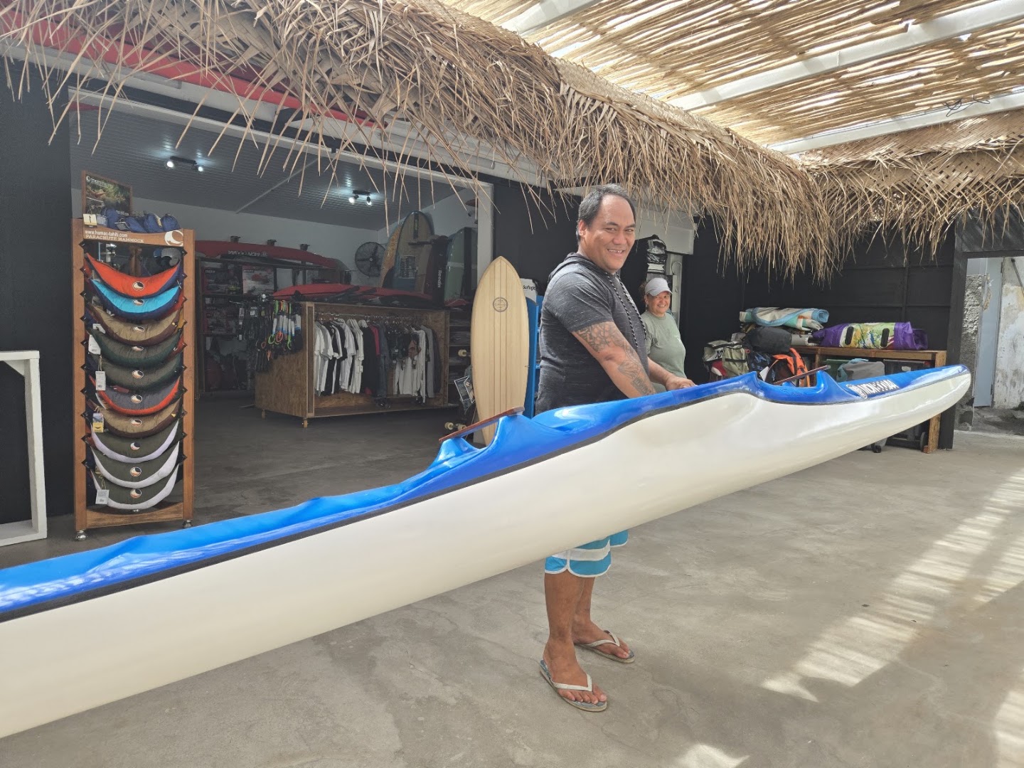 The Board House Tahiti: staff and shop interior