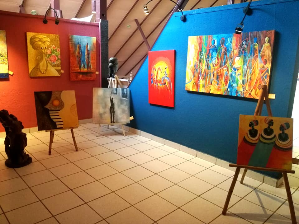 African Art Gallery: clear view of gallery exhibition