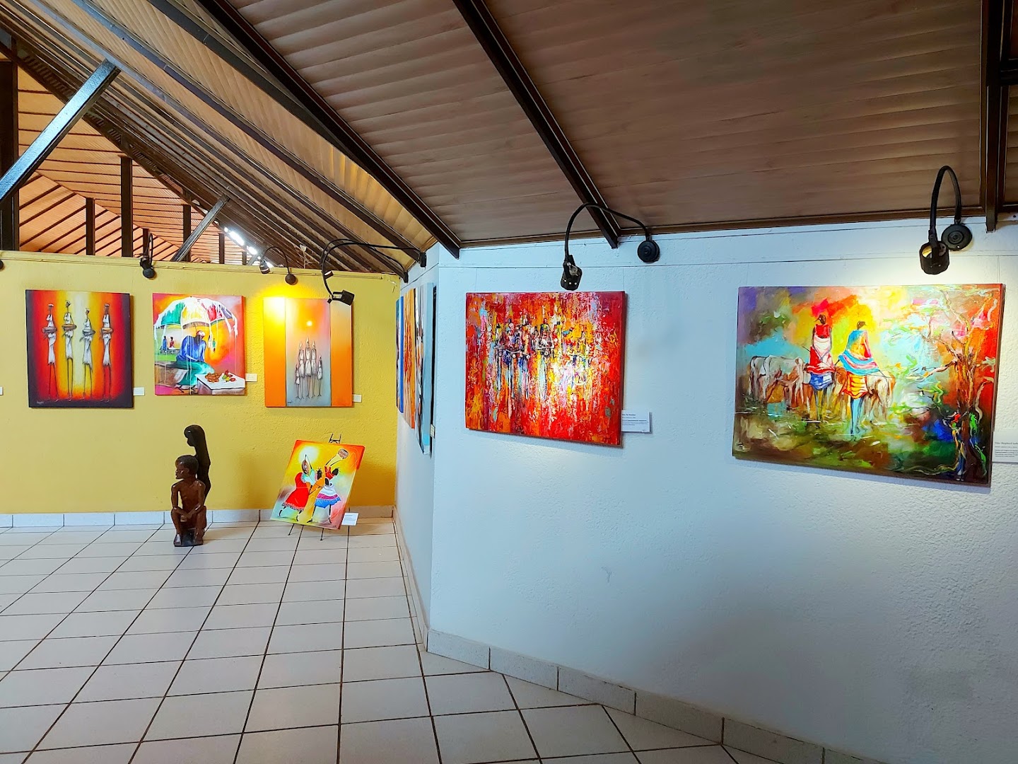 African Art Gallery: clear view of gallery exhibition