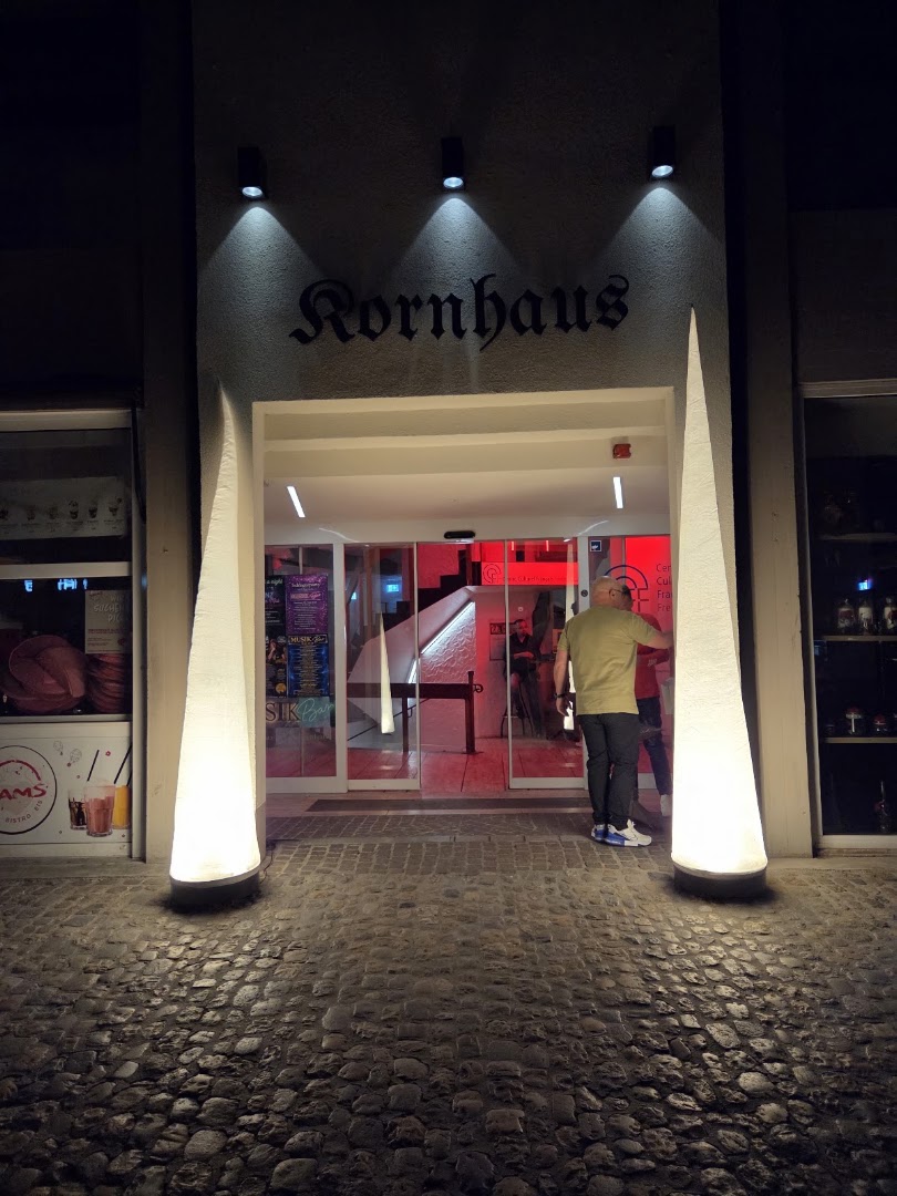 Musikbar Freiburg: clear, inviting exterior night shot