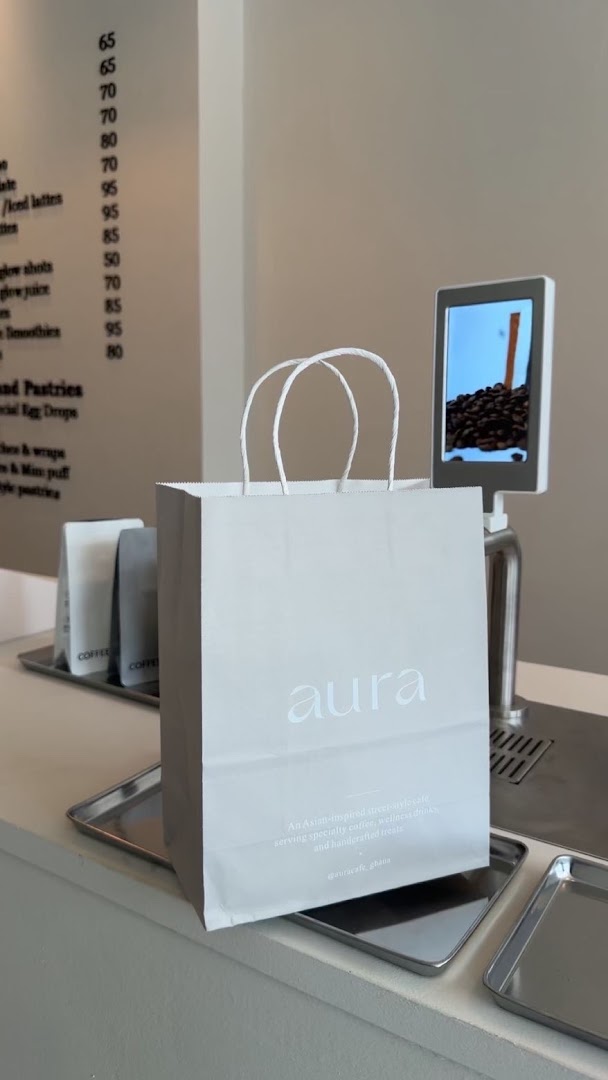 Aura Street Cafe: clean branding and professional aesthetic