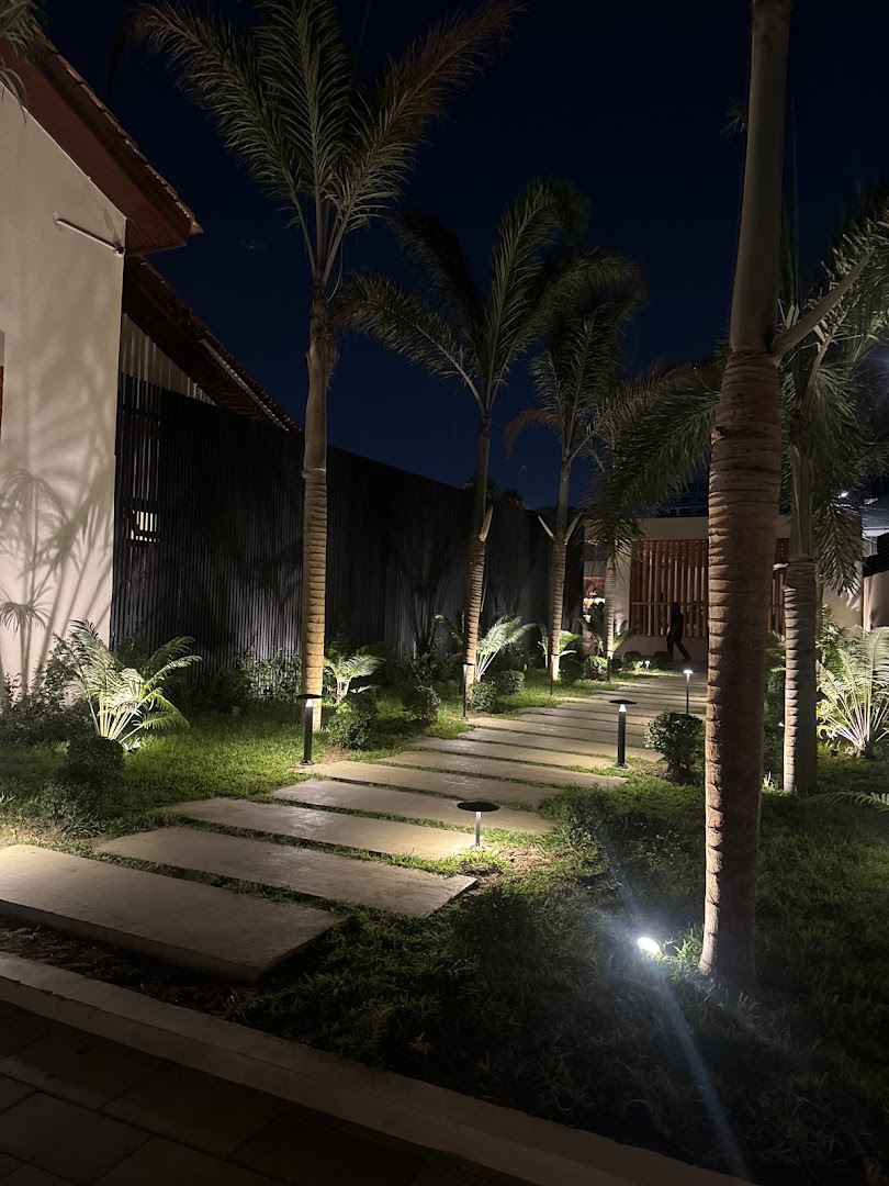 Aya Restaurant: beautifully lit restaurant exterior