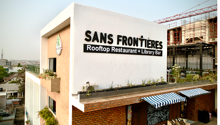 Sans Frontières: clear exterior shot of venue