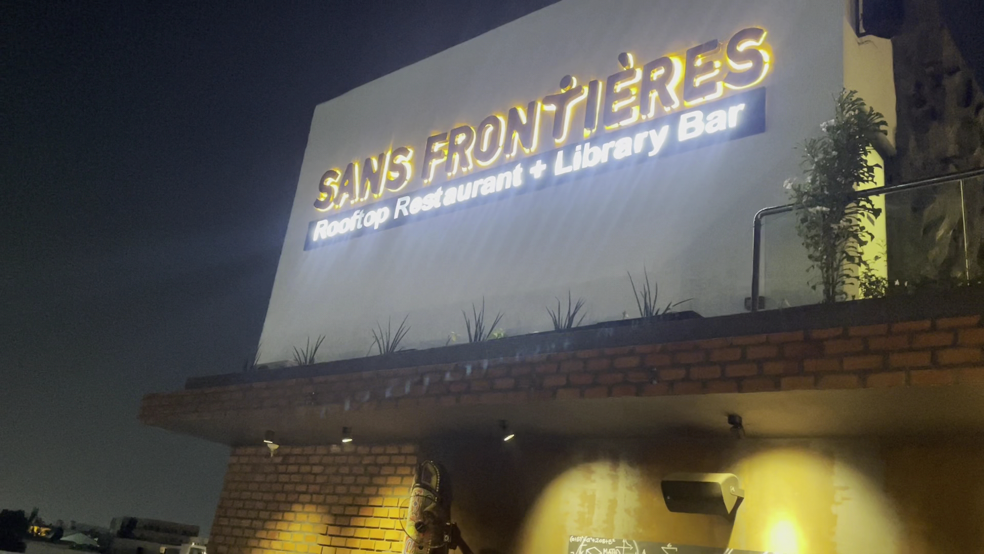 Sans Frontières: clear exterior shot of venue