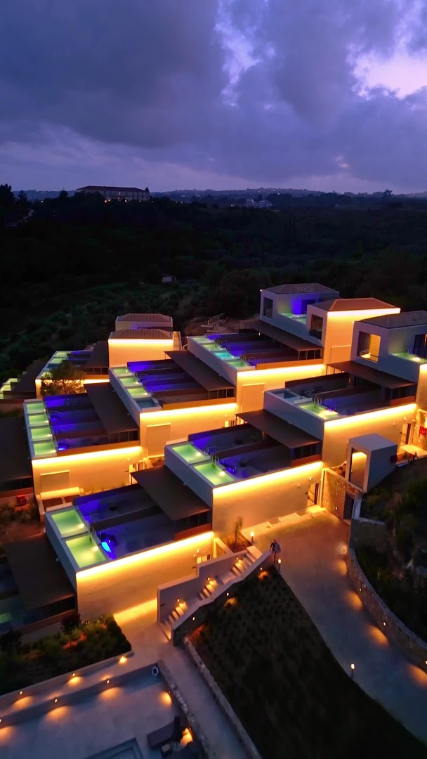 Celestial All Suites: stunning professional aerial hotel shot