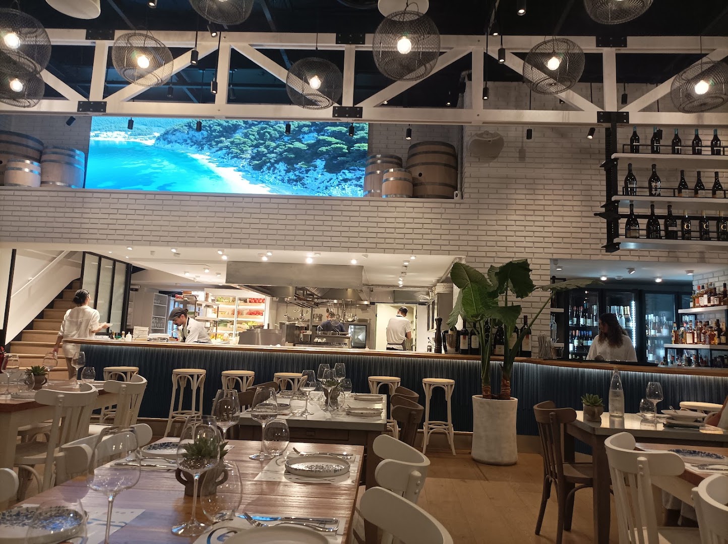 MEZE experience: clear, professional interior restaurant shot
