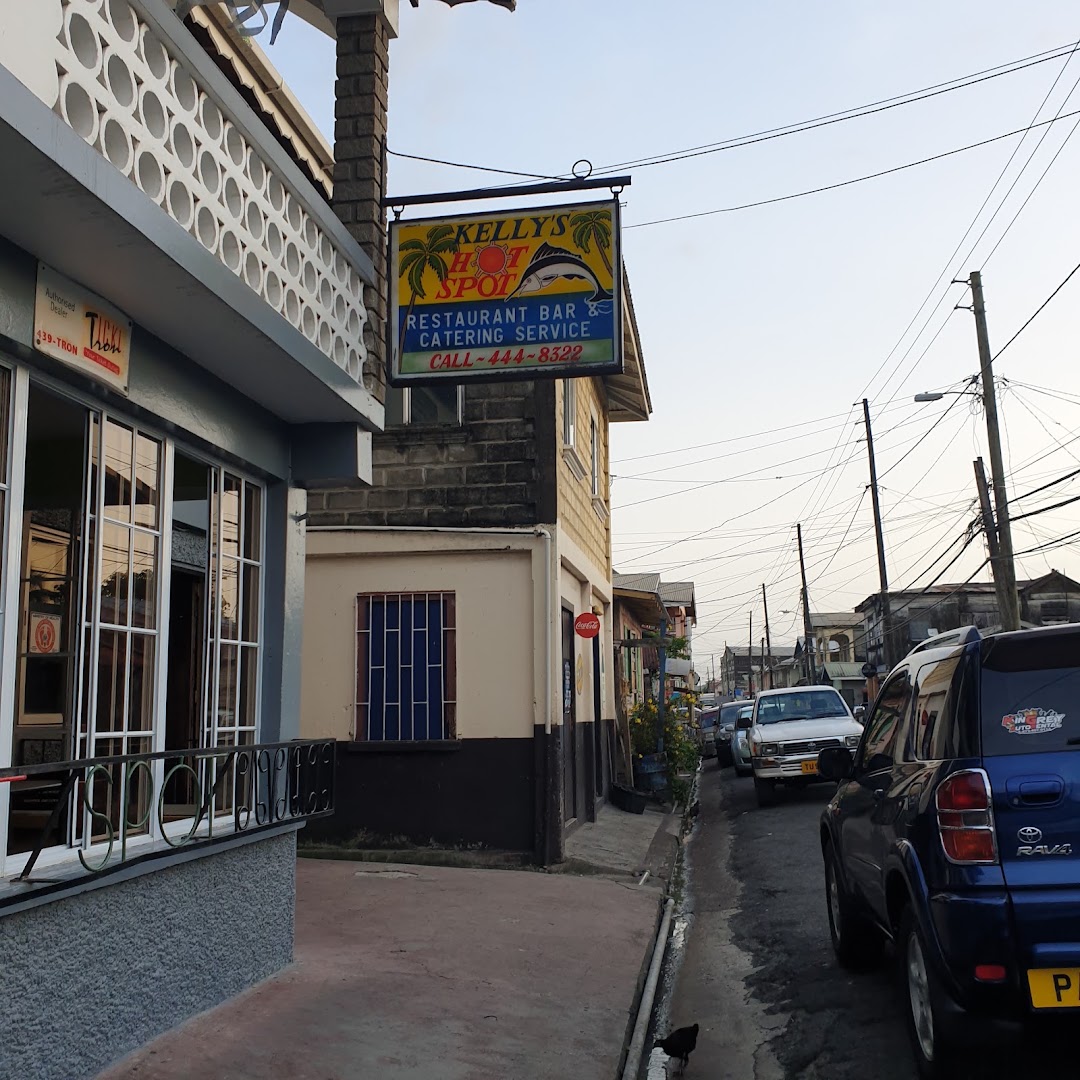 Kelly's Hot Spot: clear exterior shot showing signage