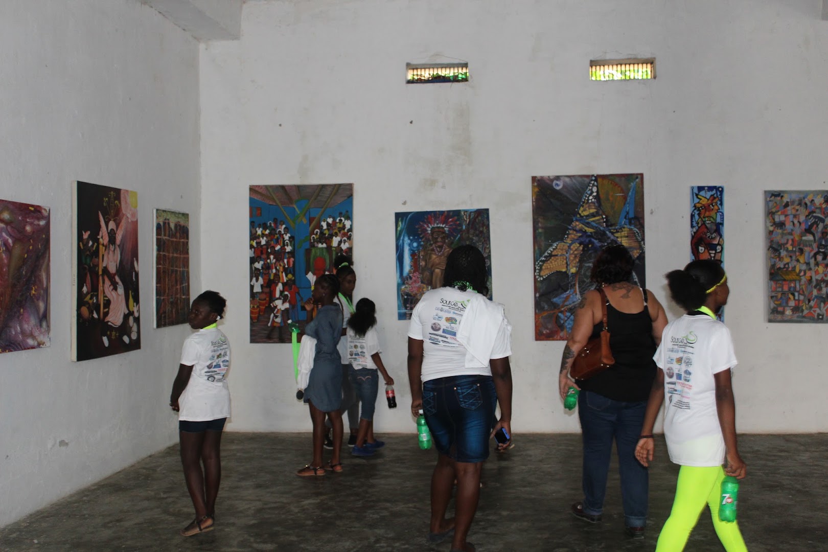 Jacmel Arts Center: visitors viewing art exhibition