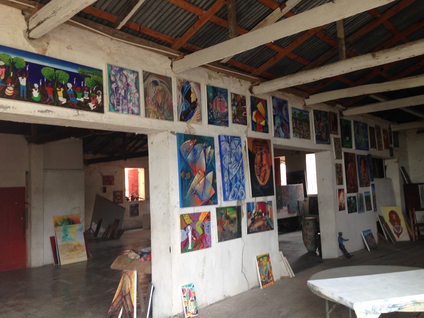 Jacmel Arts Center: gallery space and artwork
