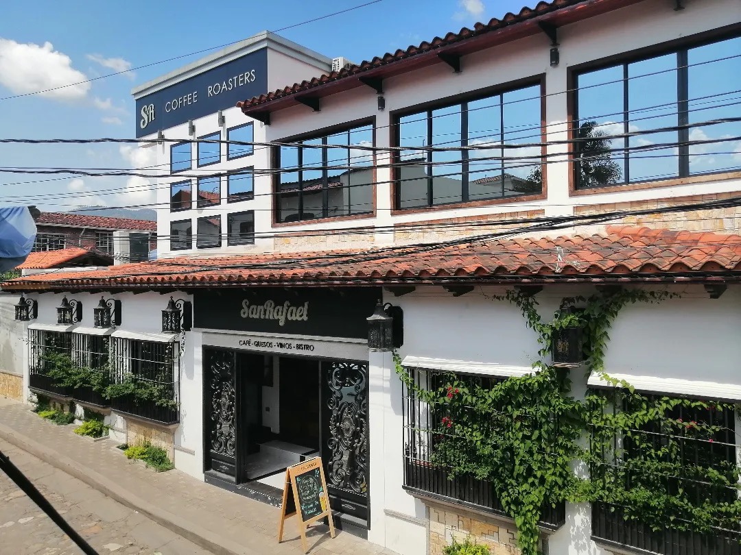 Café San Rafael: clear exterior shot of venue