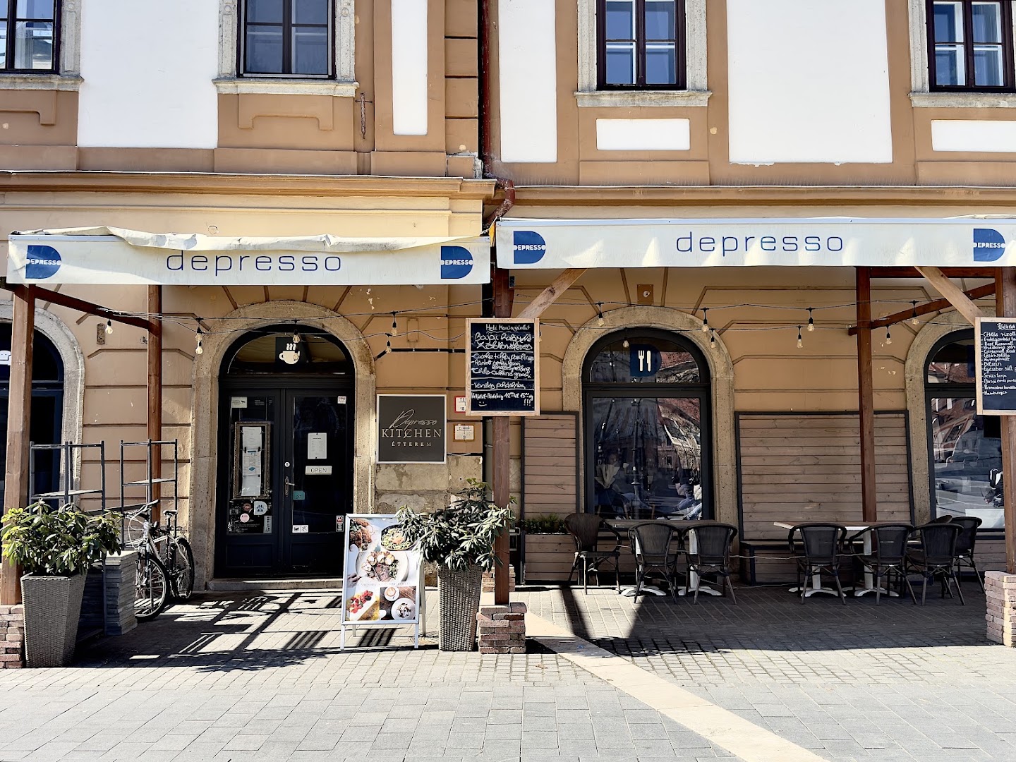 Depresso: clear, professional exterior venue shot