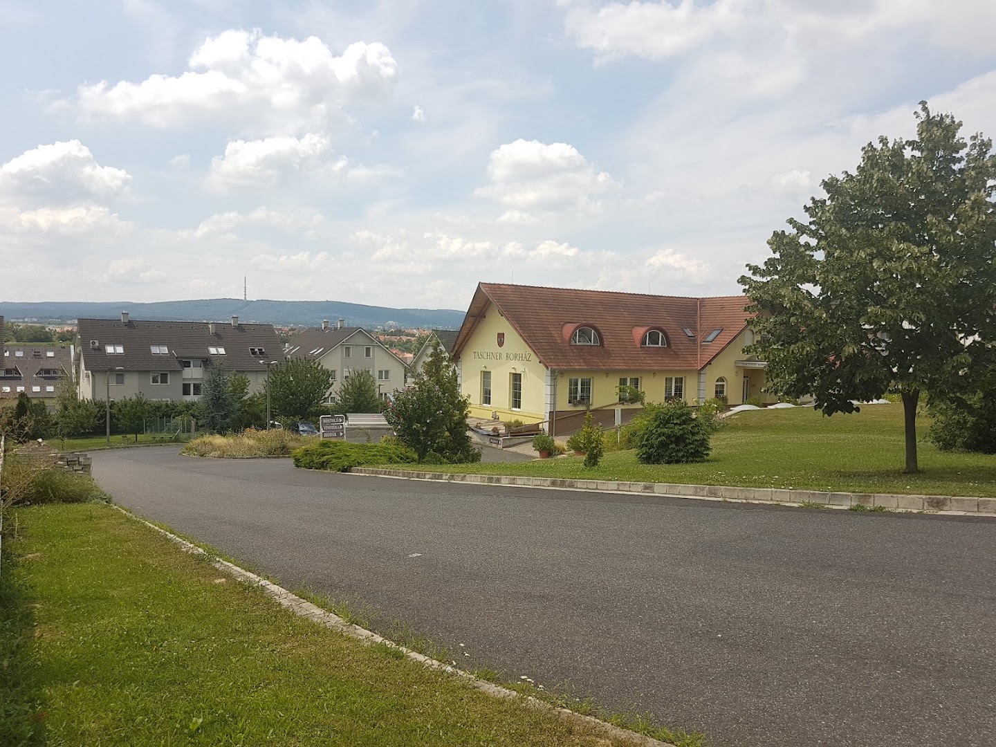 Taschner Bor- és Pezsgőház: clear exterior view of venue