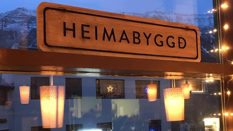Heimabyggð: attractive signage and cozy atmosphere