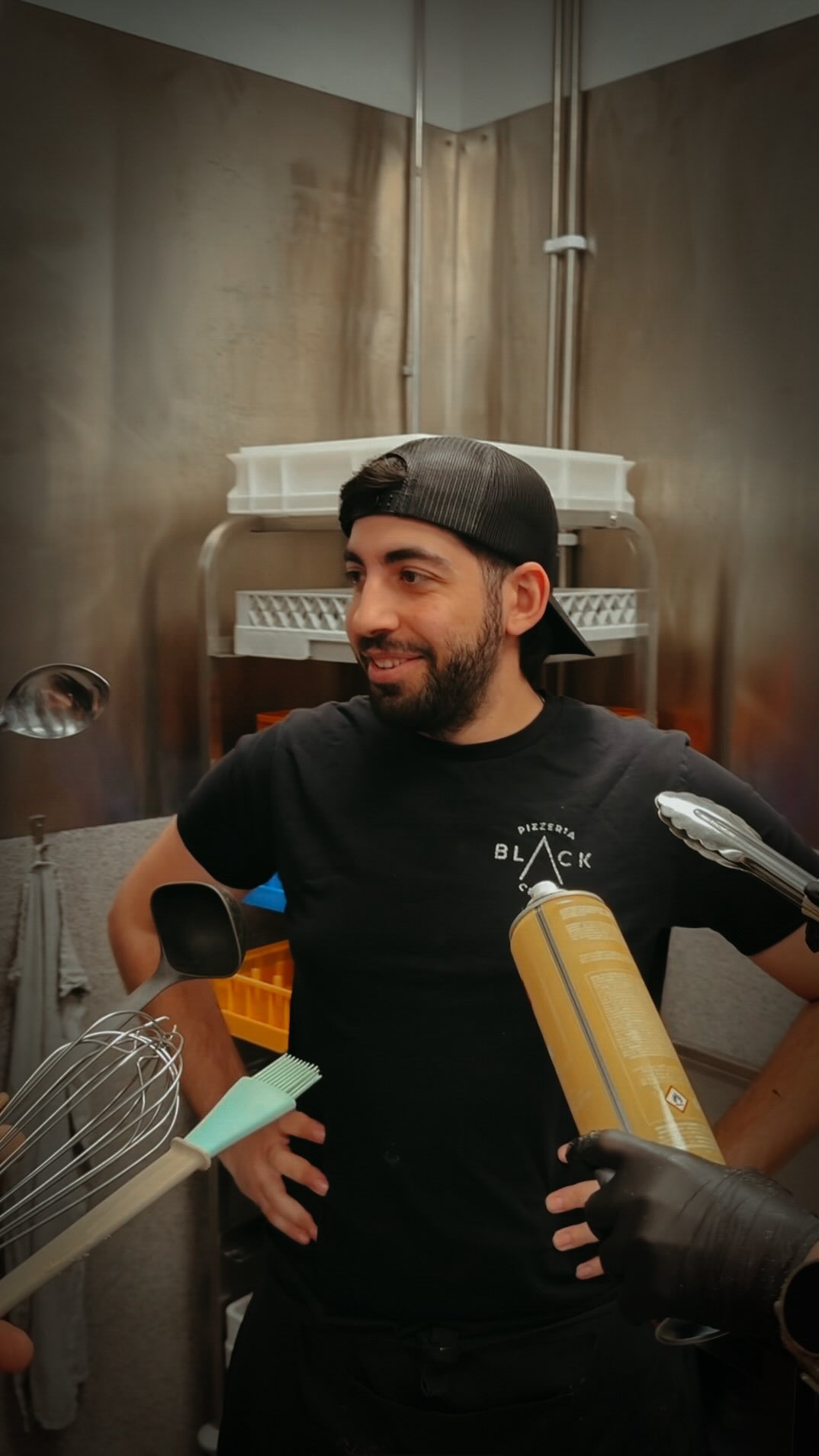 Black Crust Pizzeria: professional staff photo in kitchen