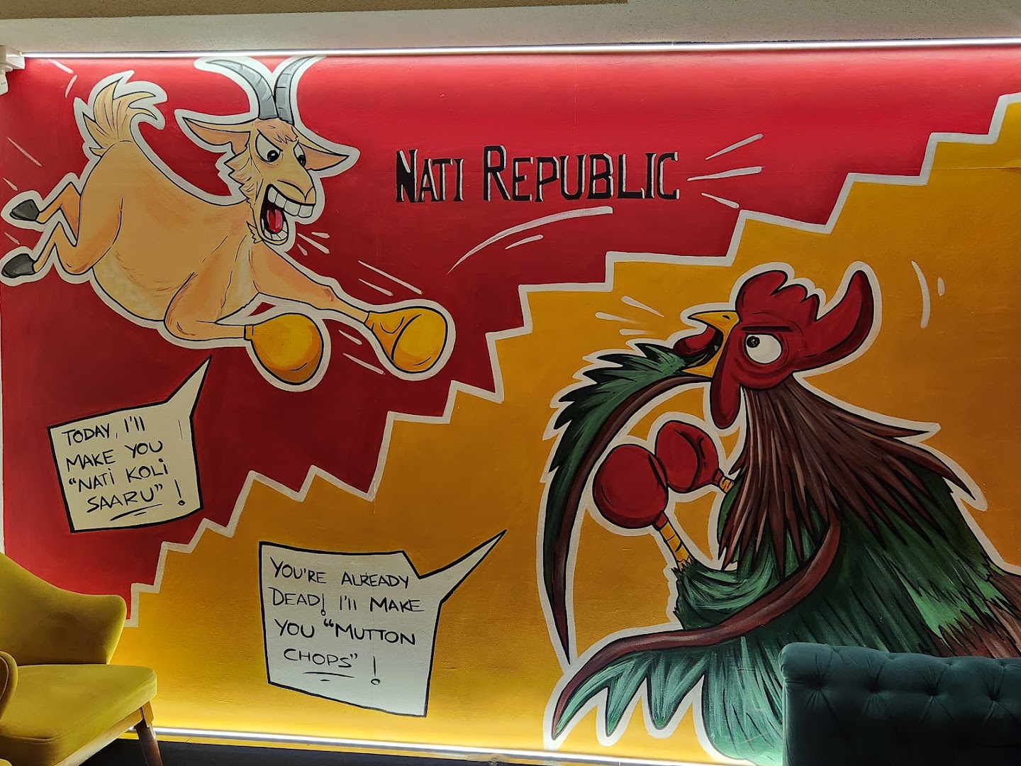 Nati Republic: vibrant mural defines venue atmosphere