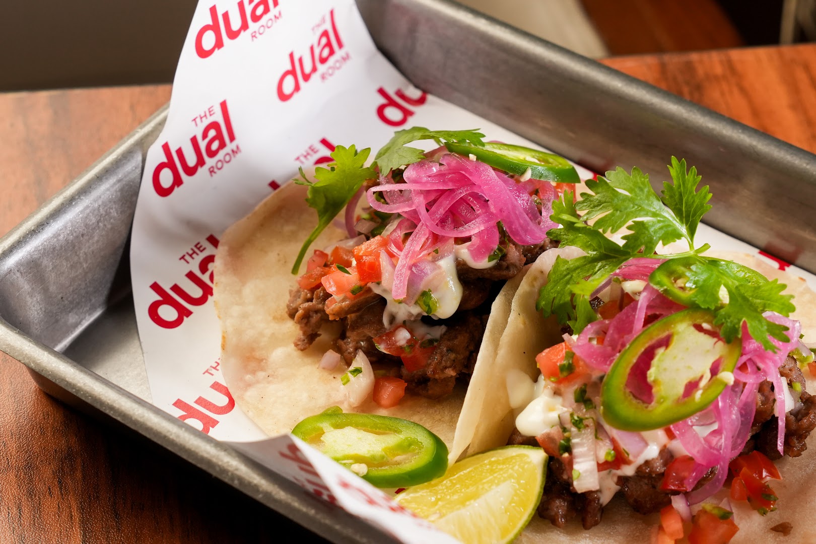 The Dual Room: appetizing food photo with branding