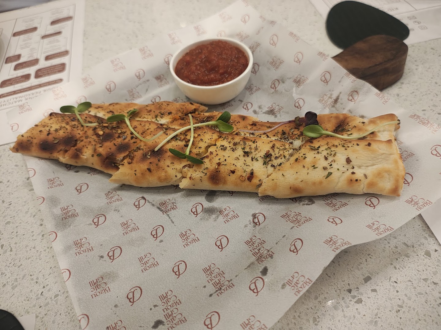 Bizou Cafe & Grill: appetizing photo of served food