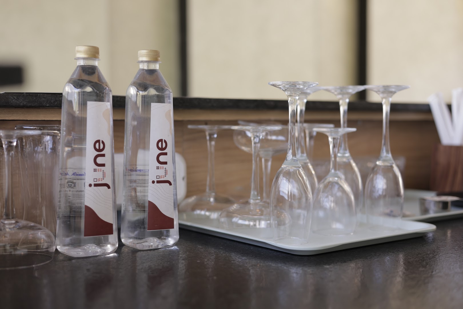 Cafe June: clean professional shot of branding