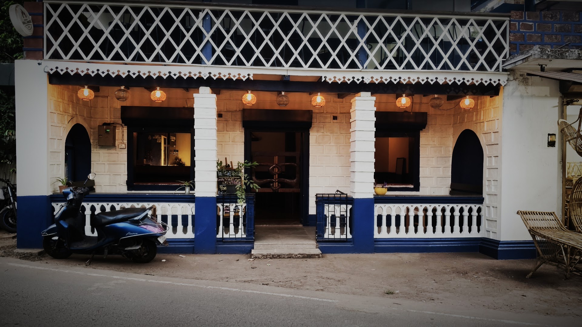 The Feni House and Taberna: clear, inviting exterior of venue