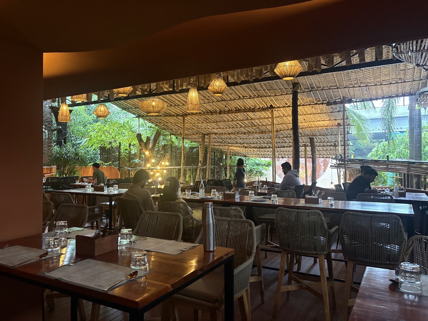 Gamyam Telugu Kitchen: inviting and well-lit restaurant interior