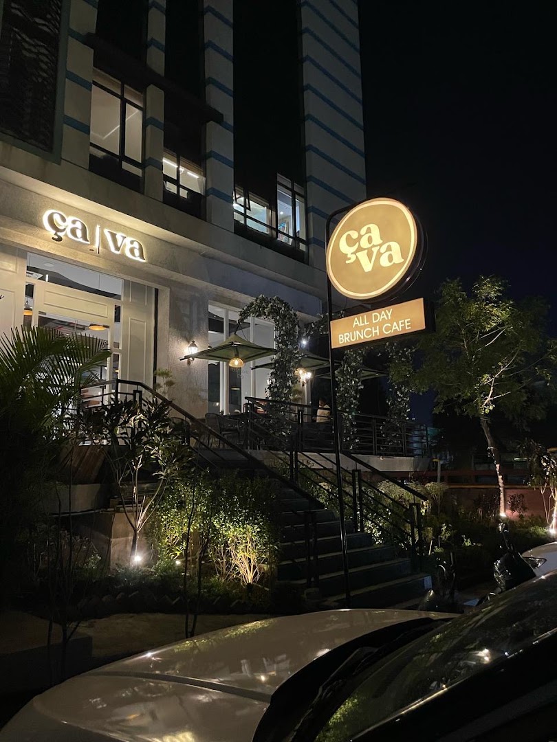 CAVA: attractive night shot of venue