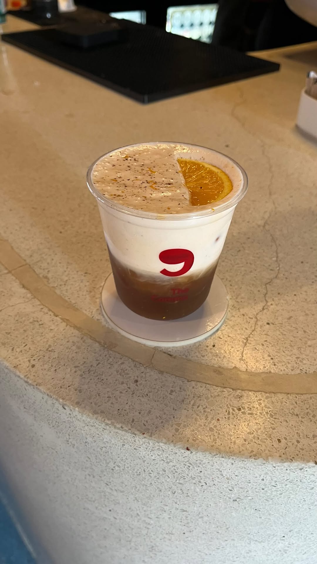 The Comma: appetizing drink photo at bar