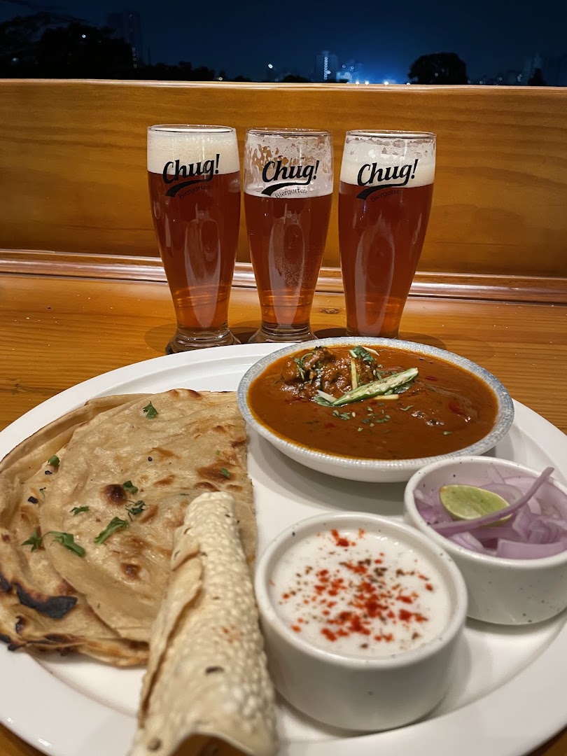 Chug Biergarten: appetizing food and branded drinks