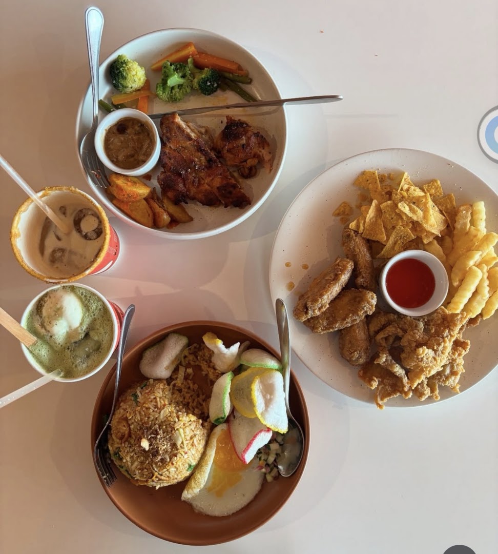 District 27 Coffee: appetizing food and drink spread