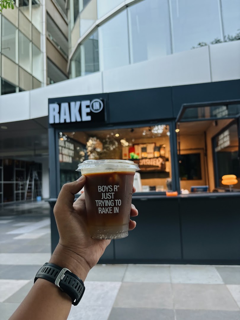 Rake In: clear shot of venue branding