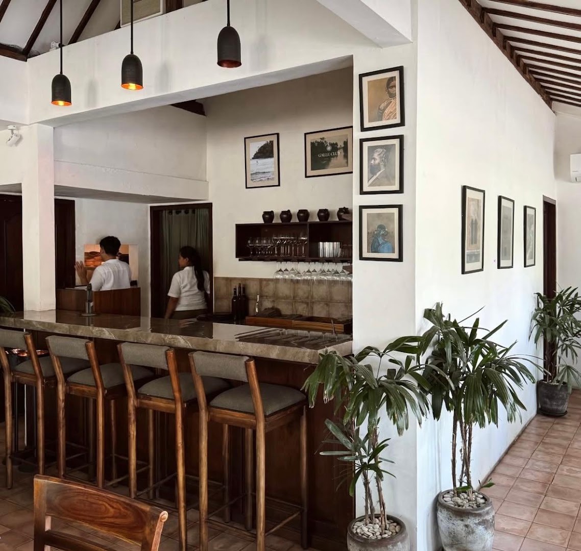 Galle Club: clear, professional interior restaurant shot