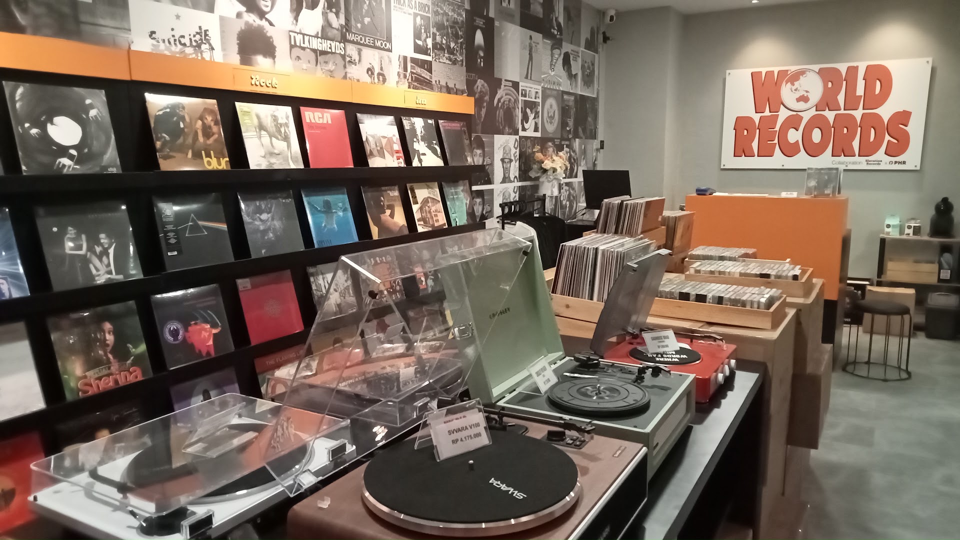 World Records: clear shop interior and products