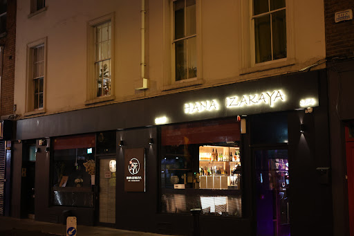 Hana Izakaya: clear, professional exterior night shot