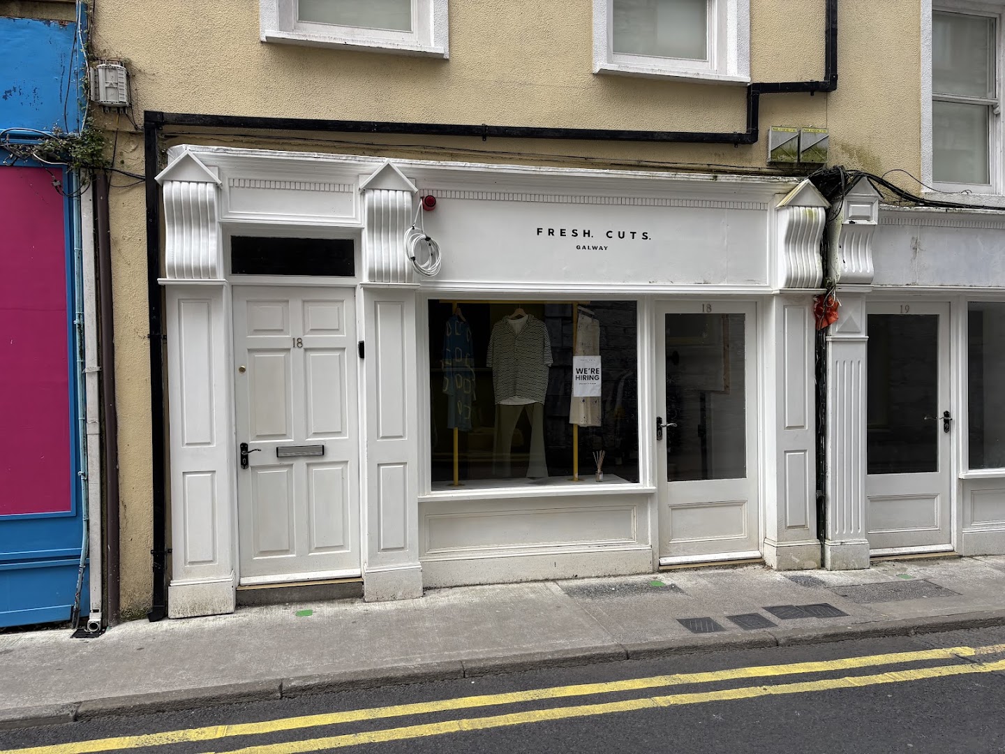 Fresh Cuts Clothing: clear storefront photo of shop