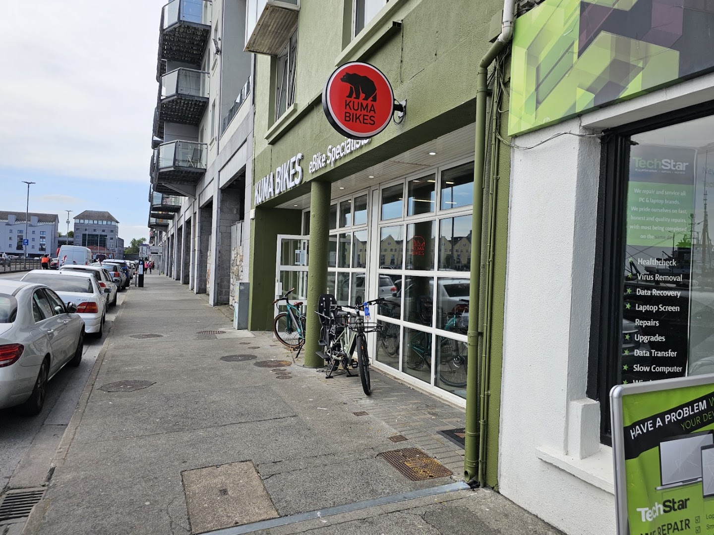 Kuma Bikes Galway: clear storefront photo showing shop