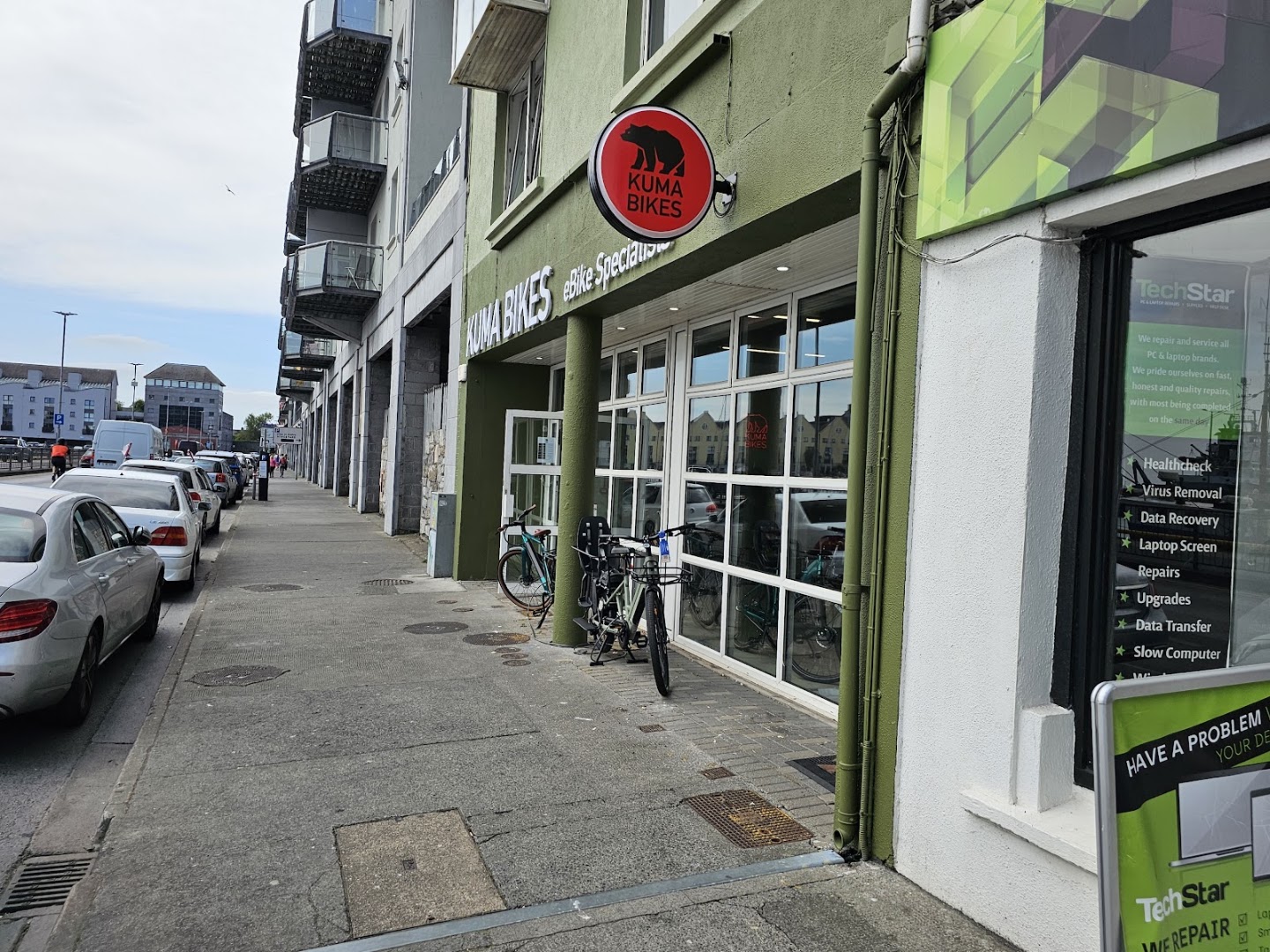 Kuma Bikes Galway: clear storefront photo showing shop