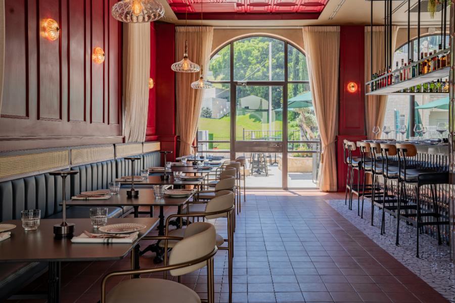 Terrace: professional interior shot of restaurant