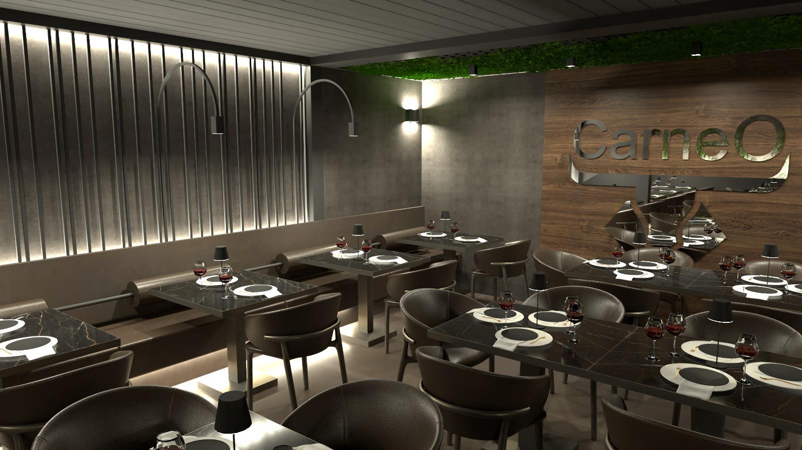 Carneo: professional interior shot of restaurant