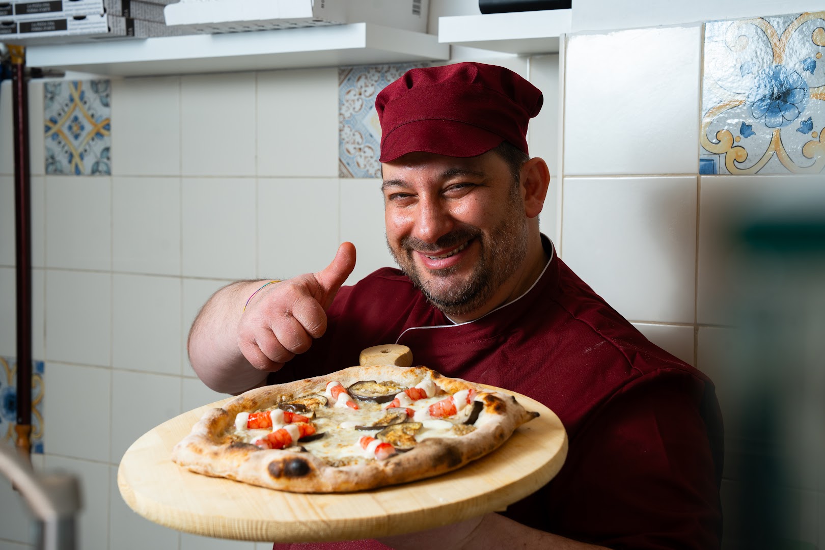 Obi La Pizza: professional photo of chef and pizza