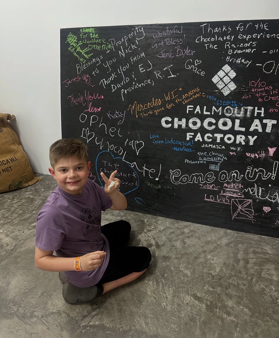 Falmouth Chocolate Factory: happy customer in shop