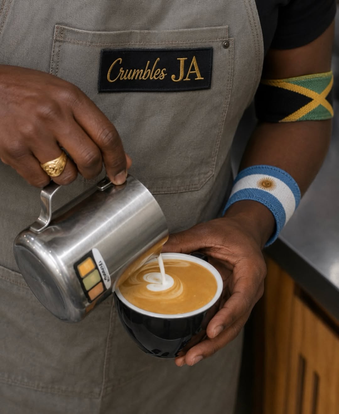 Crumbles Café and Delicacies: professional photo of coffee preparation