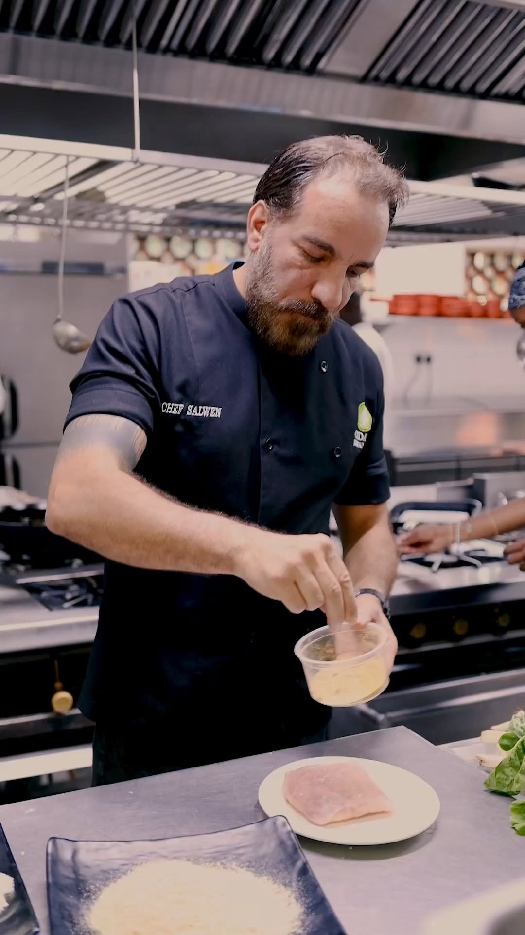 Cedars Restaurant: professional chef preparing food