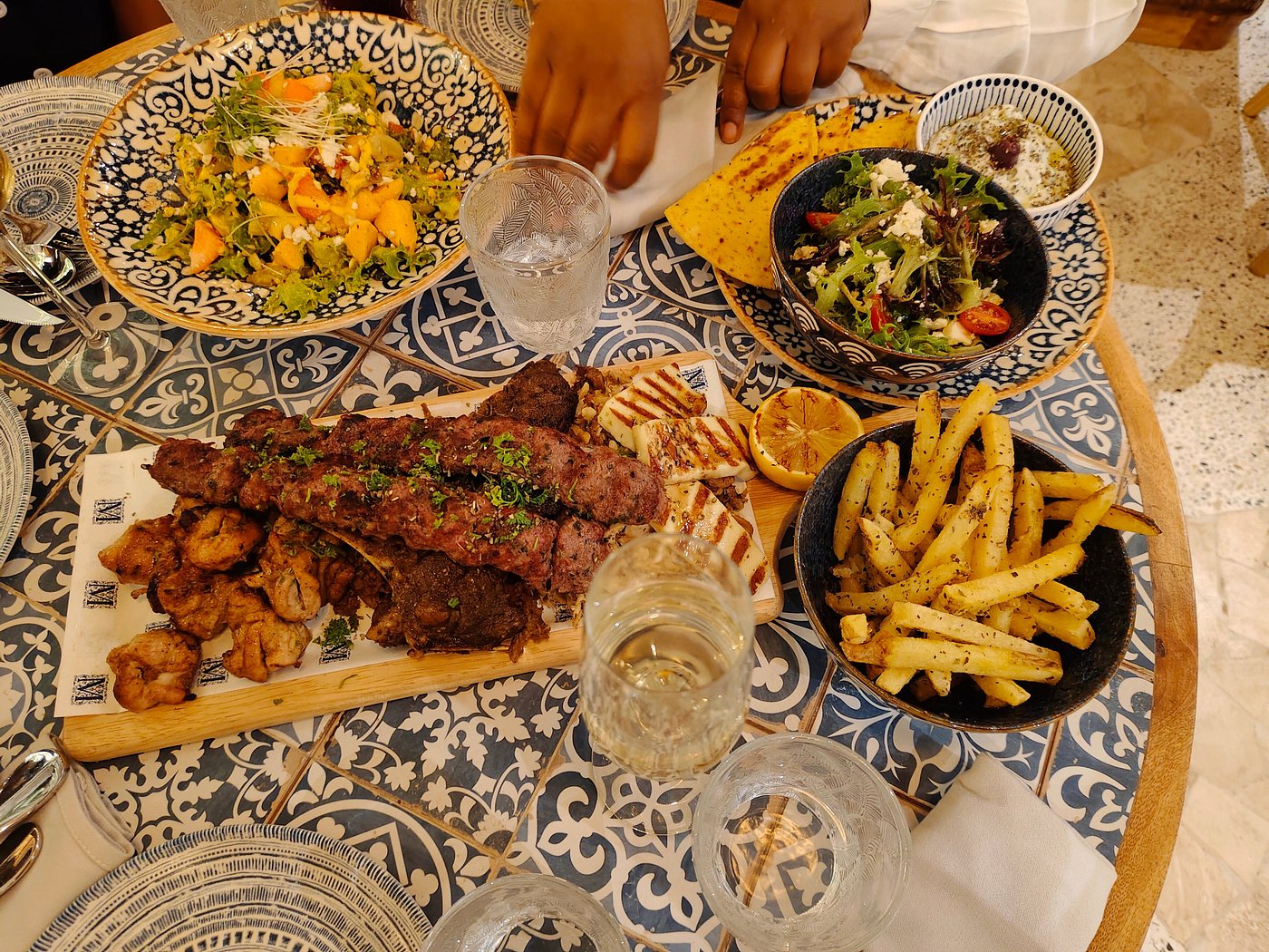 Mythos Taverna: appetizing food spread, high quality