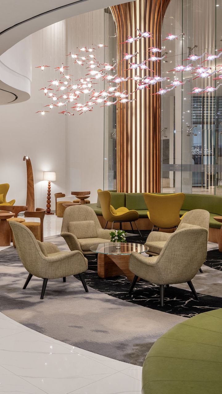 The Encore Hotel: high quality hotel lobby interior