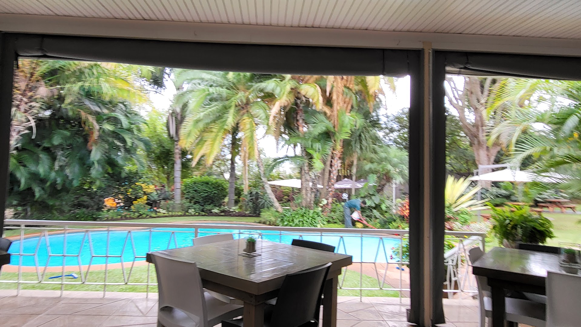 Mijn Kitchen Coffee Shop and B&B: inviting terrace with pool view