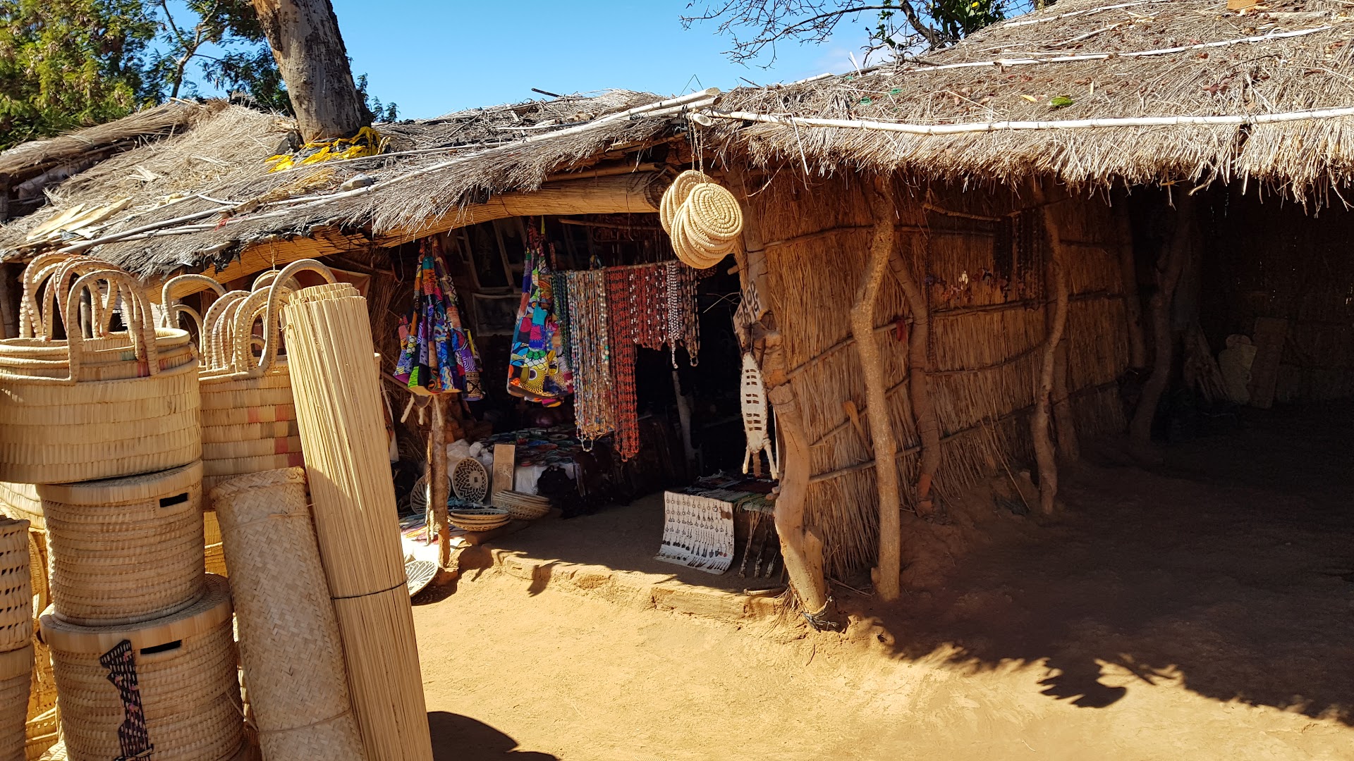 Senga Bay Sunset Souvenir Market: clear view of shop products