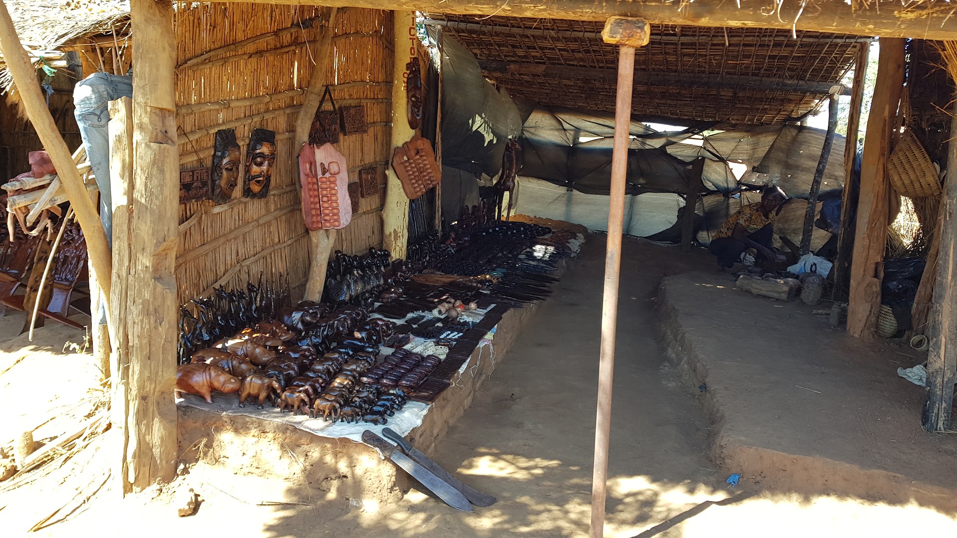 Senga Bay Sunset Souvenir Market: clear display of shop products
