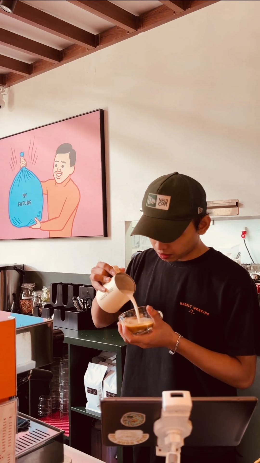 Break Room Cafe: professional shot of barista working
