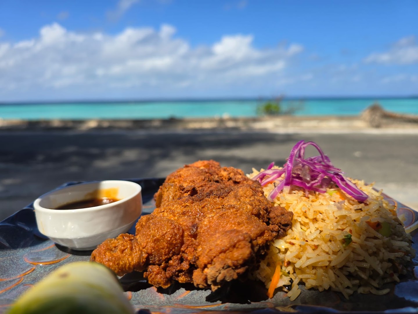 Palm Shore Cafe: appetizing food with scenic background
