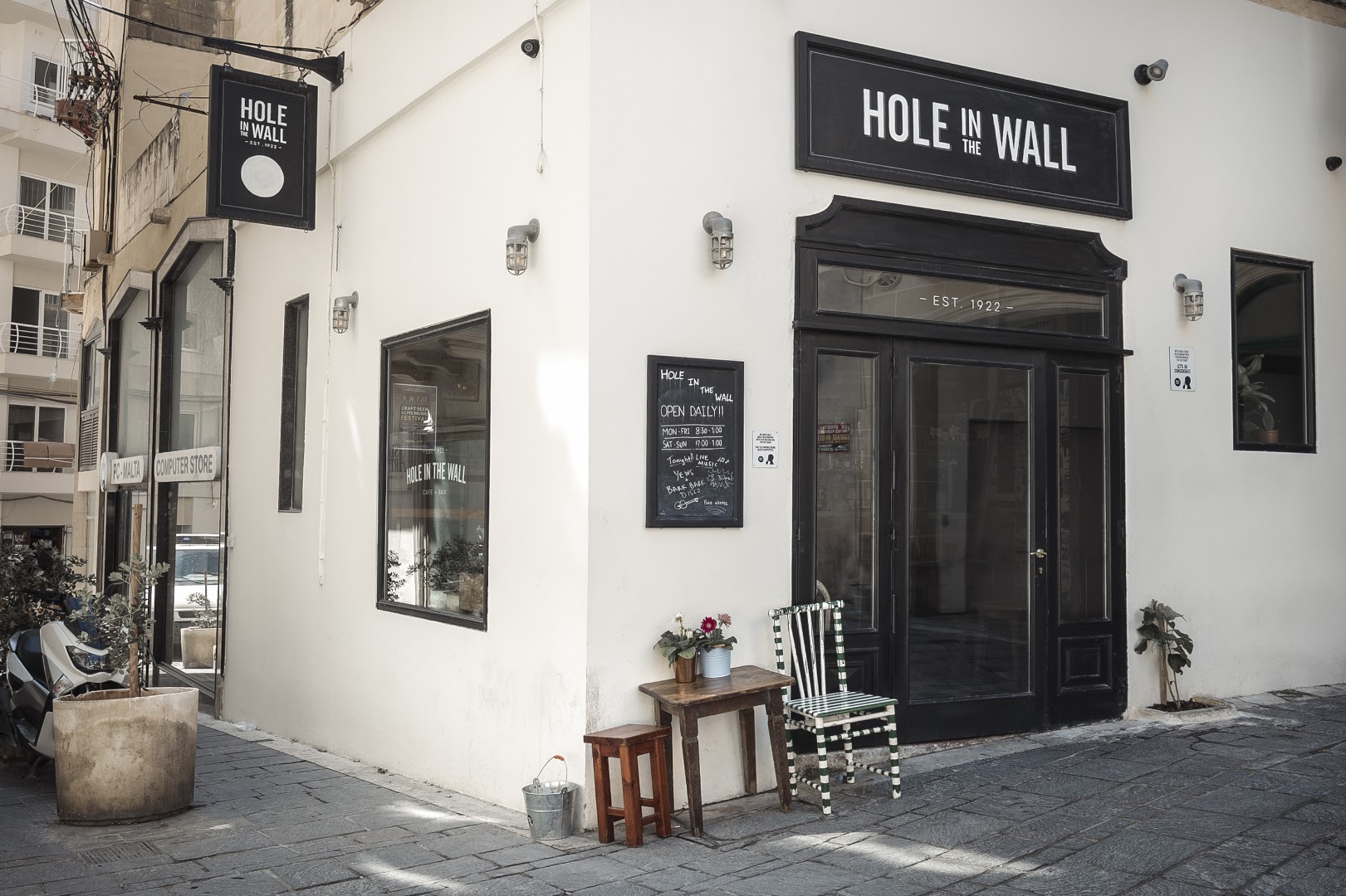 Hole in the Wall: clear professional exterior shot