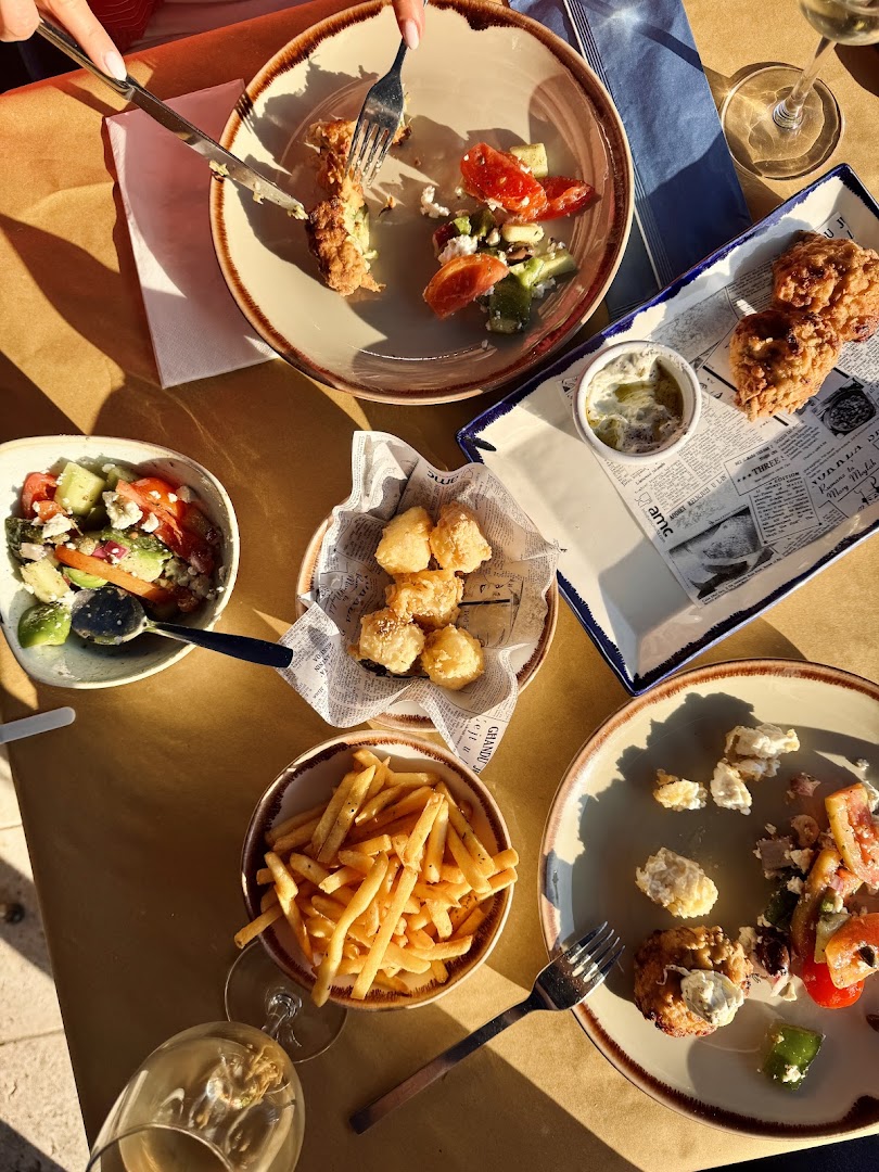 Manakis: appetizing overhead food shot